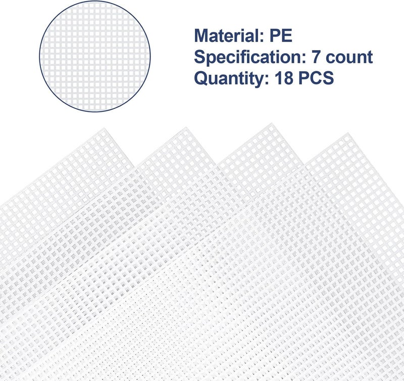 Caydo 18 Pieces 7 Count Plastic Canvas Sheets, 7 CT Clear Plastic Mesh for Cross Stitching, Making Jewelry Organizer, Knit Crochet Projects (10.5 x 13.5 Inch) - Image 3